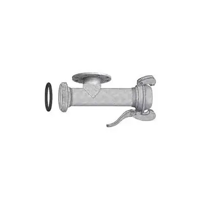 Camlock Tee with DN 100 Flange Galvanized  Diameter: 50–300 mm  