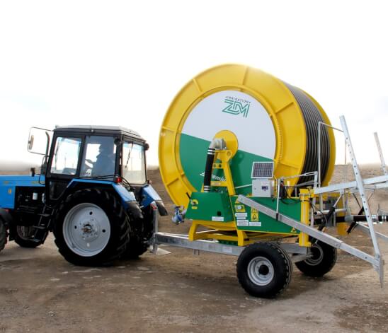 Reel-Type Irrigation Machine DM 400/110 with Long-Range Sprinkler  